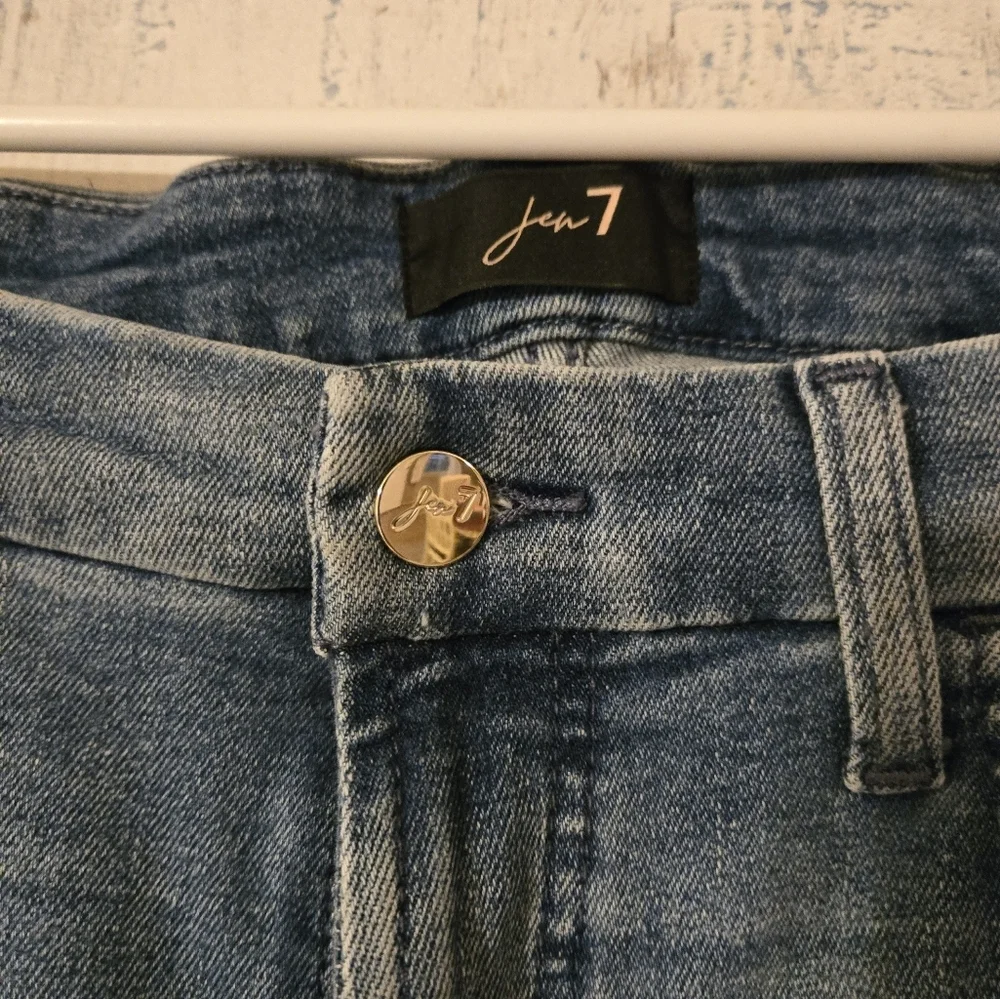 7 For All Mankind Women's High Rise Skinny Fit ankle Jean Front Black Back - Picture 7 of 8